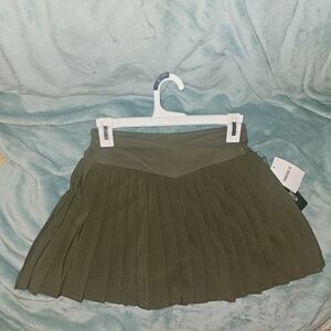 Olive Green Pleated Skirt